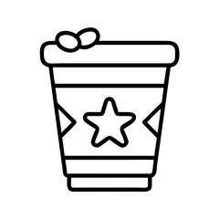 themed souvenir cup icon, themed souvenir cup line art - simple line art of themed souvenir cup, perfect for themed souvenir cup logos and icons and themed design 