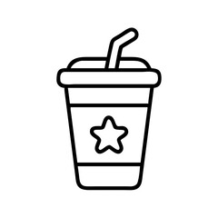 themed souvenir cup icon, themed souvenir cup line art - simple line art of themed souvenir cup, perfect for themed souvenir cup logos and icons and themed design 