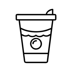 themed souvenir cup icon, themed souvenir cup line art - simple line art of themed souvenir cup, perfect for themed souvenir cup logos and icons and themed design 