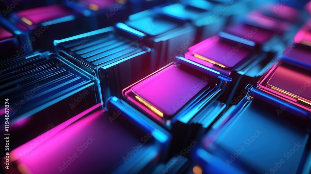 Poster vibrant digital storage concept with colorful folders and abstract design for global data management