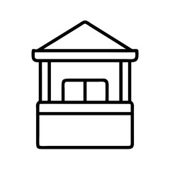 ticket booth icon, ticket booth line art - simple line art of ticket booth, perfect for ticket booth logos and icons and themed design 