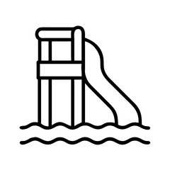 Obraz premium water slide icon, water slide line art - simple line art of water slide, perfect for water slide logos and icons and themed design 