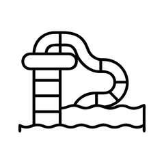 waterslide tube icon, waterslide tube line art - simple line art of waterslide tube, perfect for waterslide tube logos and icons and themed design 
