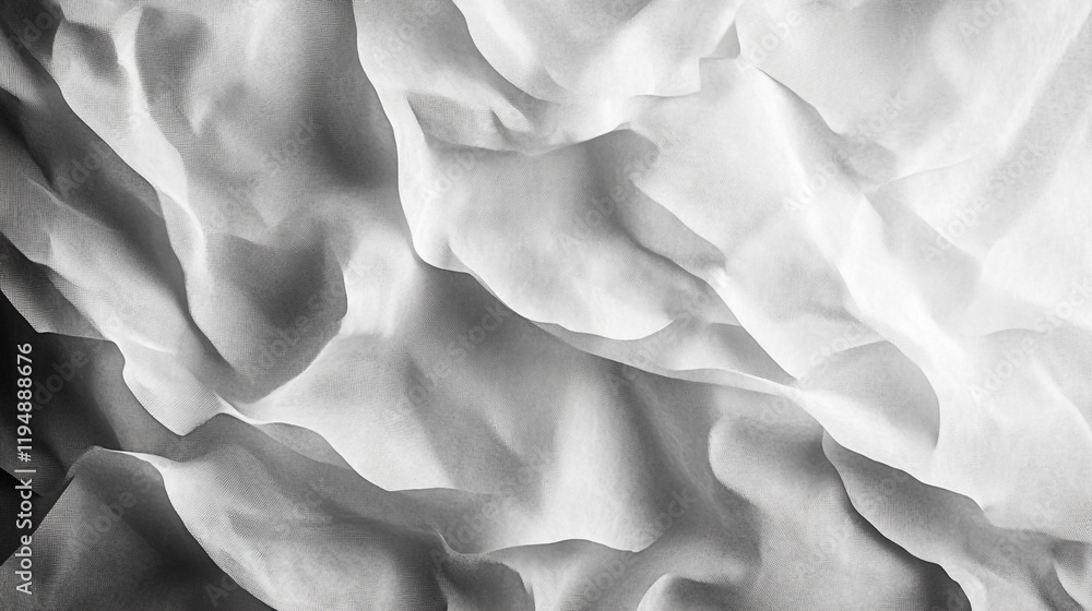 Poster textured fabric draped elegantly on a surface with intricate folds and shadows