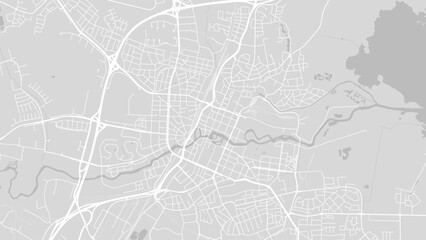Background Orebro map, Sweden, white and light grey city poster. Vector map with roads and water.