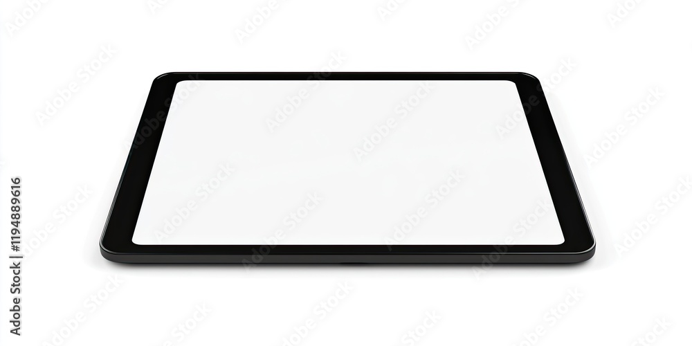 Aufkleber black tablet device with a blank screen centered on a white background, showcasing a clean and moder