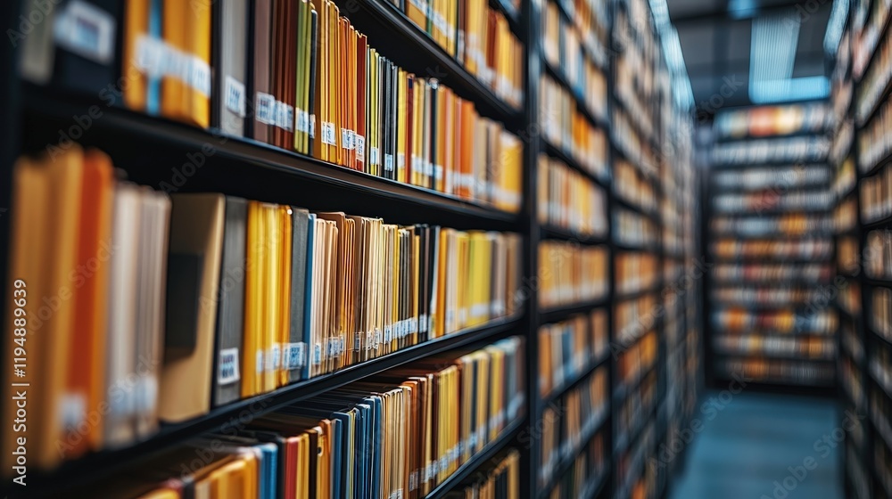 Poster efficient organization of digital files in a modern archive with colorful folders and a systematic a
