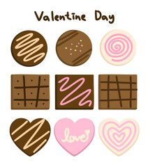 발렌타인데이 초콜릿 아이콘(valentine day's chocolate icon set)