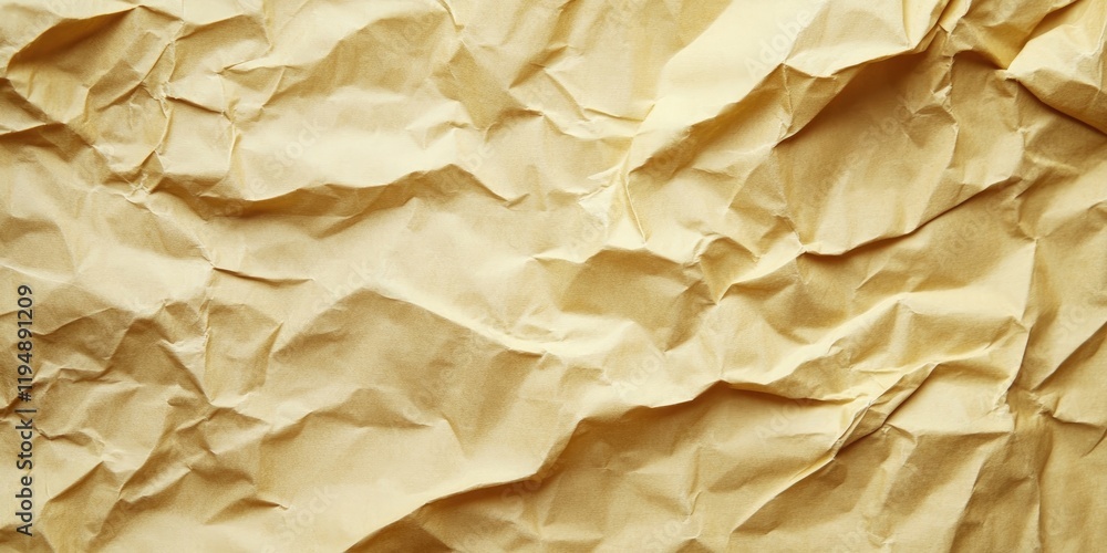 Poster crumpled yellowed paper texture with soft shadows and uneven surfaces positioned centrally, providin