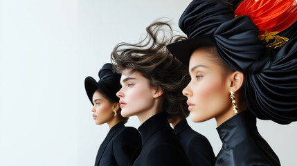 Bold Fashion Poses Reflect Luxury and Elegance With Avant Garde Headpieces