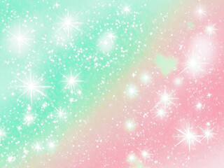 Pastel Glitter Texture: A dreamy blend of pink and teal green glitter creates a captivating texture, perfect for backgrounds, overlays, or design elements.