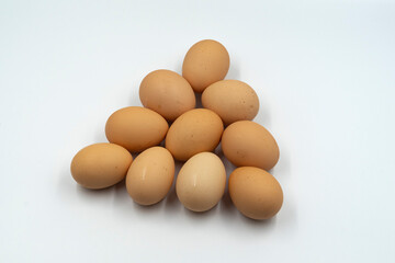 group of eggs, isolated on white background. close - up.