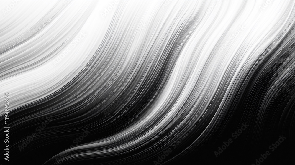 Poster abstract black and white wave patterns create a dynamic visual experience in modern art
