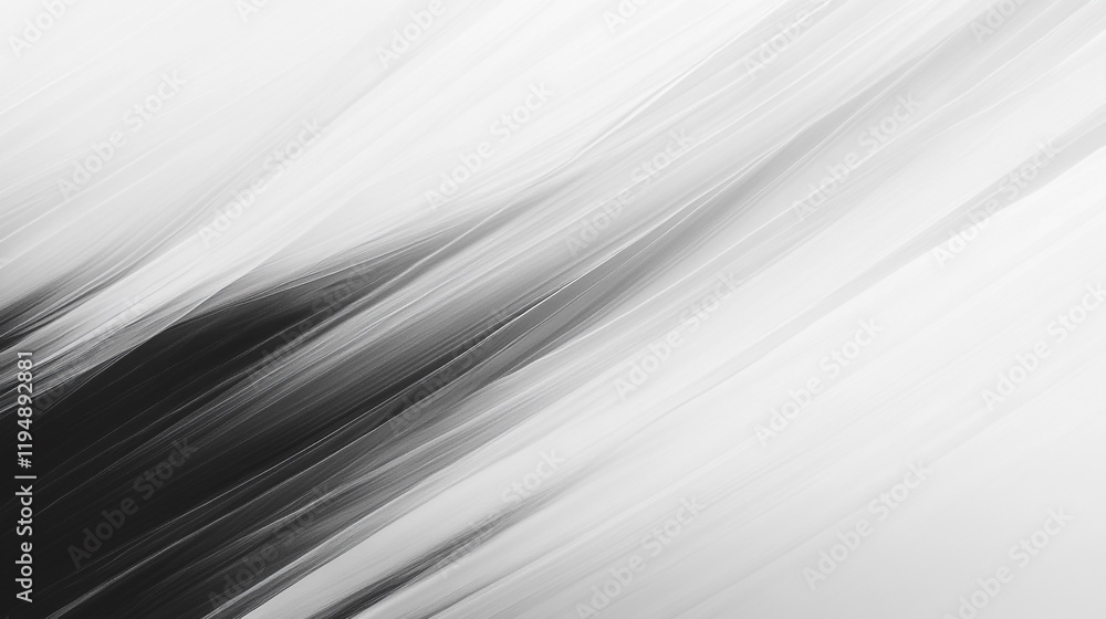 Poster abstract black and white brush strokes create a dynamic composition of light and shadow
