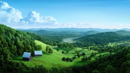 Fototapeta premium Serene Rural Landscape