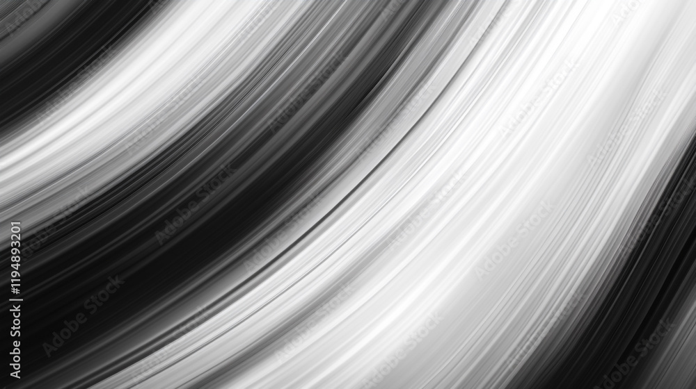 Poster dynamic contrast of black and white swirling lines creating a textured abstract design