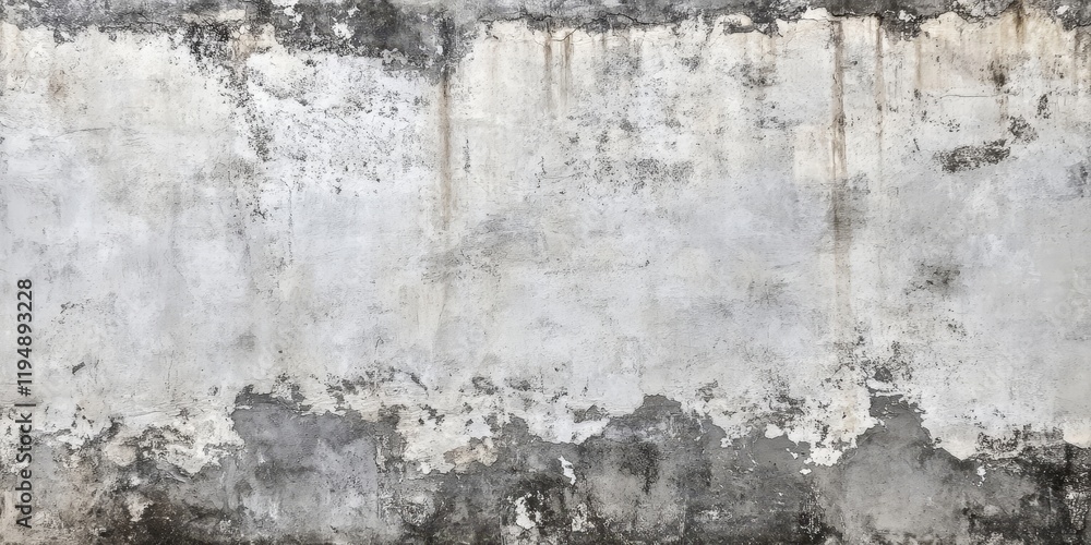 Poster grey grunge wall texture with distressed appearance featuring peeling layers and ample copy space fo