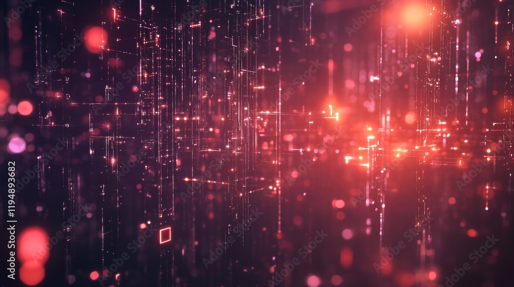 Poster abstract digital network glowing connection in futuristic design