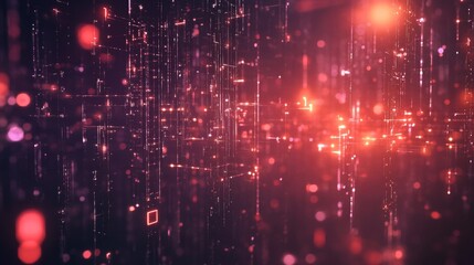 Obraz premium Abstract Digital Network Glowing Connection in Futuristic Design