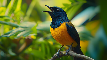 Photo Vibrant Singing Bird Nature Wildlife Photography