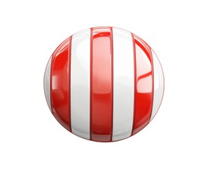Red and White Striped Helmet, Safety Gear Icon, Isolated on White Background Cutout