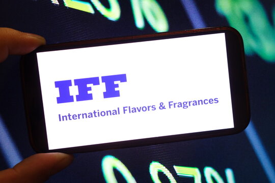Konskie, Poland - December 25, 2024: International Flavors and Fragrances company logo displayed on mobile phone