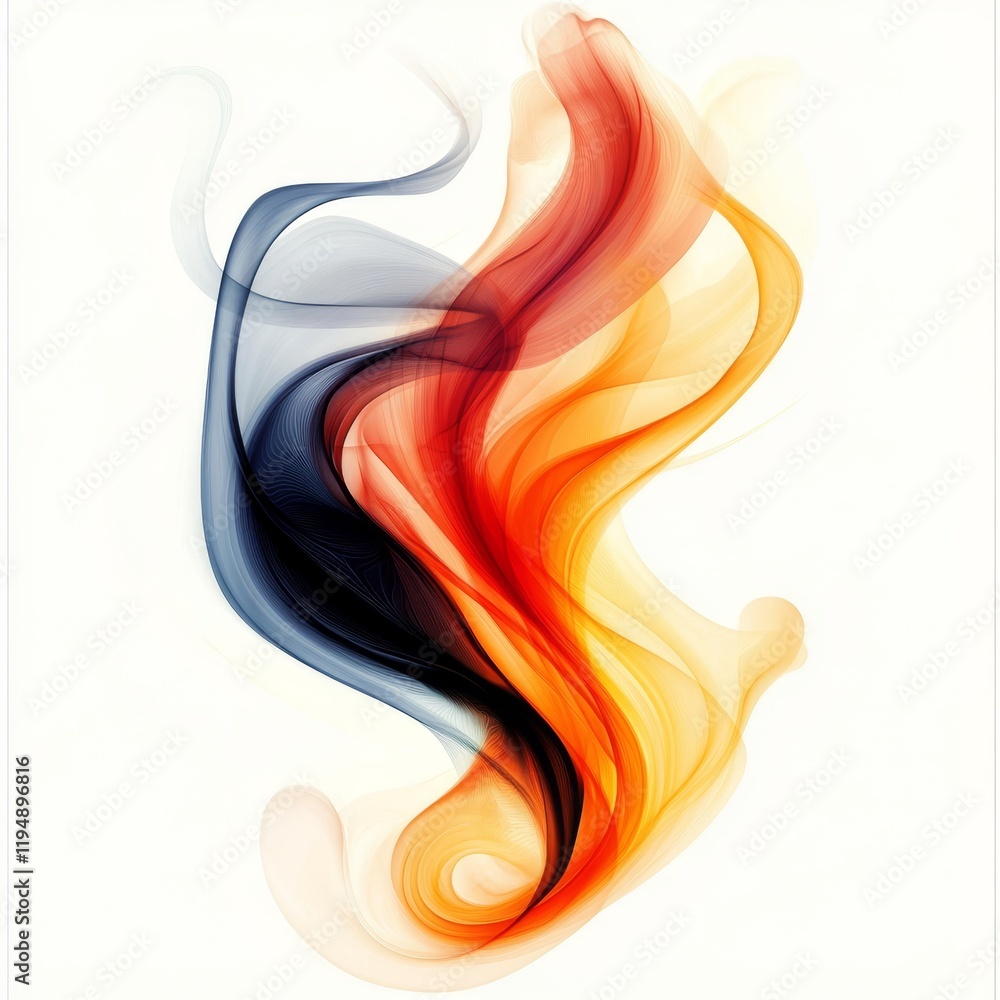 Poster dynamic swirling flames in smooth design for creative projects