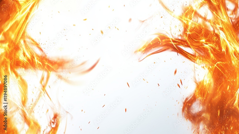 Poster abstract flame design with sharp edges and bold energy effects