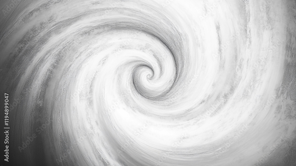 Poster swirling patterns of gray and white create a mesmerizing spiral effect in dynamic motion