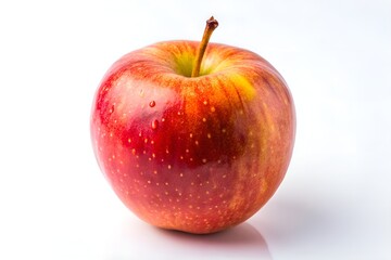 Close-up of a vibrant red and yellow apple.