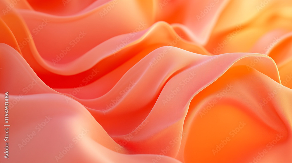 Poster soft orange fabric waves create an elegant texture in varying light