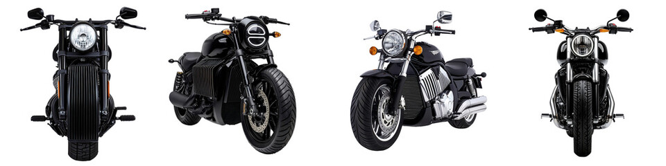 Stylish and Modern Motorcycles Displayed in Various Angles
