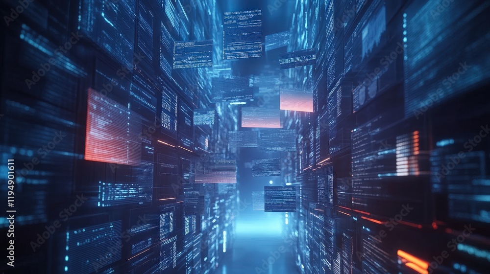 Poster digital document approval process with ai technology for online workflow management in a futuristic 