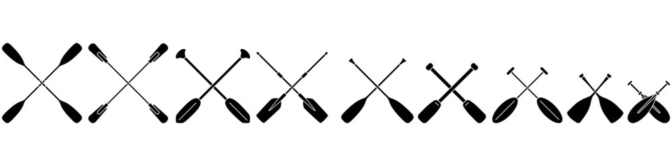 Paddle icon vector set. Oar illustration sign collection. Rowing symbol or logo.