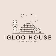 igloo house logo, architecture logo icon and symbol template vector illustration minimalist design.