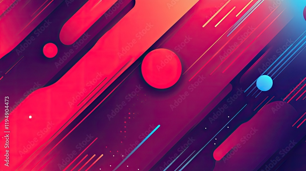 Poster a bold red background with elegant glowing patterns and smooth gradient transitions.