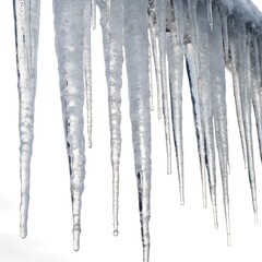 Fototapeta premium icicles on a white