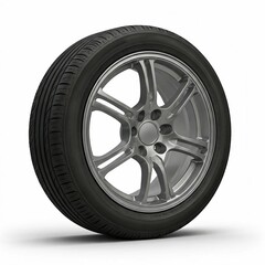 Obraz premium Wheel and tire of car and transport new lyre rym white backgrouund.
