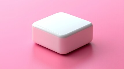 White Cube on Pink: A pristine white cube rests on a vibrant pink background, a simple yet striking minimalist design. The clean lines and bold color contrast create a visually captivating image.