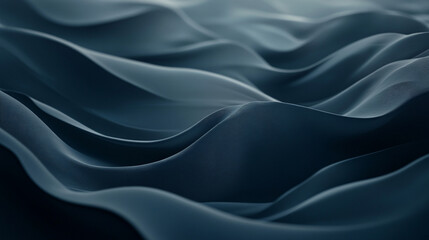 Obraz premium Elegant draped fabric creates soft, flowing waves in rich blue tones