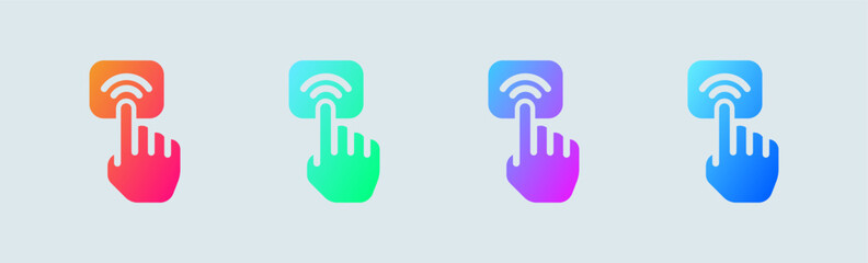 Tap solid icon in gradient colors. Technology signs vector illustration.