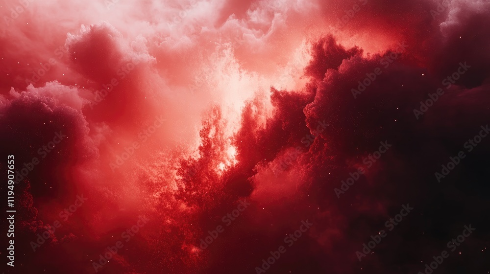 Poster A crimson-red abstract art background with rich textures and vibrant splatters, creating an intense and artistic visual space for content creation.