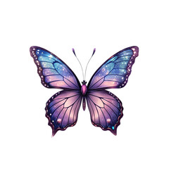 Obraz premium Celestial Butterfly: A captivating illustration of a butterfly, its wings adorned with a mesmerizing cosmic pattern of blues and purples, hinting at a universe of possibilities.