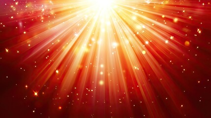Fototapeta premium A deep red background with scattered light flares and radiant highlights, evoking a festive mood.