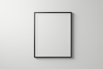 blank picture frame on wall with white background