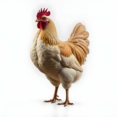 Fototapeta premium Elegant Cream Rooster: A Studio Portrait in Soft Lighting