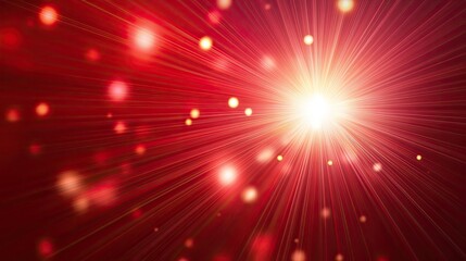 A deep red glow emanating from the center of the background, fading out into a darker hue, offering a mystical vibe.