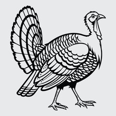 Turkey image silhouette vector art and illustration