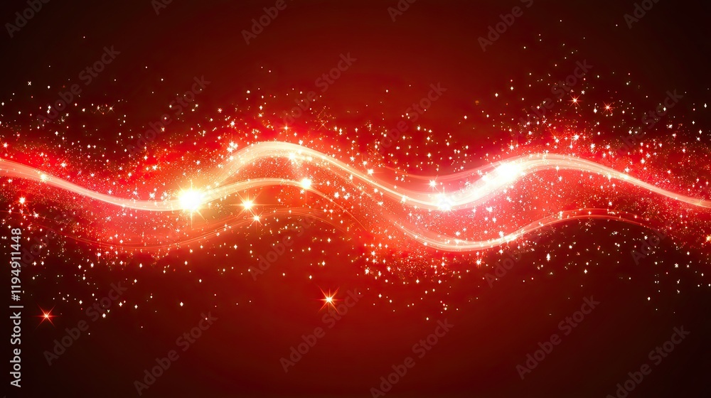 Poster a dramatic red gradient background featuring glowing horizontal light streaks and soft vignettes.