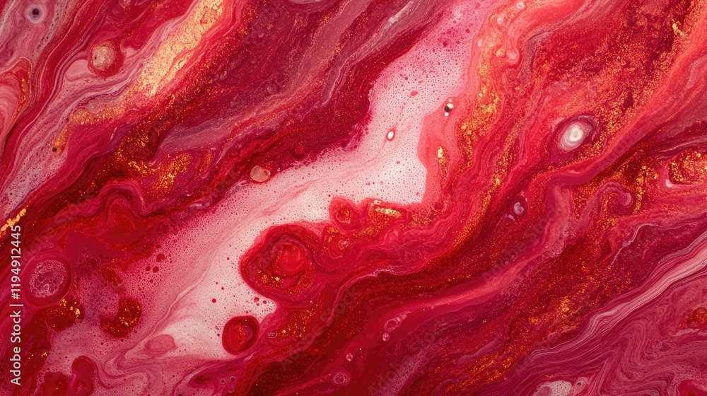 Poster a fluid red abstract design with bold streaks and smooth gradients, creating a creative and dynamic 